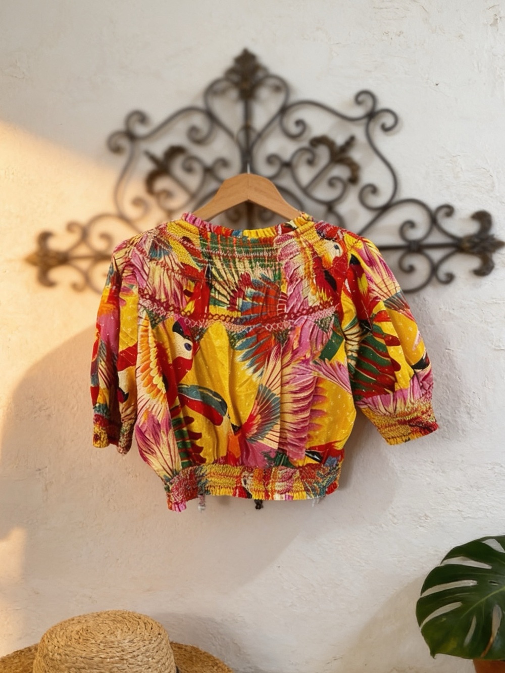 Farm Rio Boho Smocked Crop Top - Multicolor - Picture 6 of 7